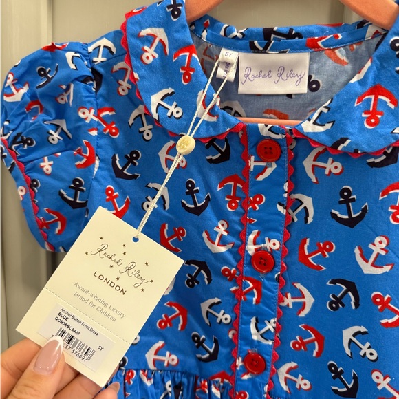 Rachel Riley Anchor Print Dress NEW - Picture 3 of 4